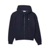Lacoste Hooded Sweatshirt In Double-sided Piqué Fabric In Blue