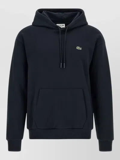 Lacoste Hooded Sweatshirt Logo Detail Front Pocket In Blue