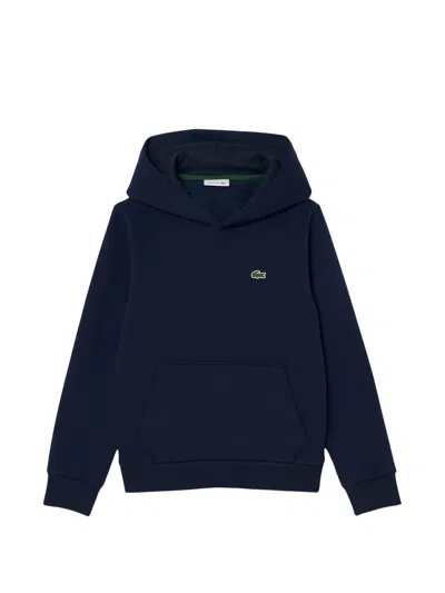 Lacoste Kids' Hoodie With Logo Patch In Blue