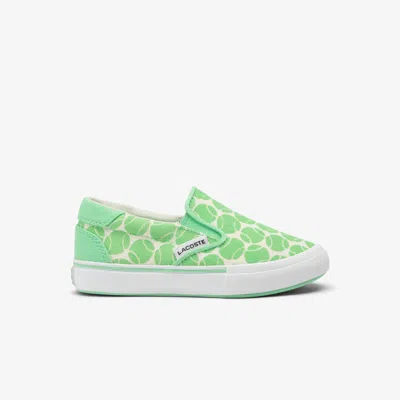 Lacoste Infants' Jump Serve Tennis Print Slip-on - 5 In Green