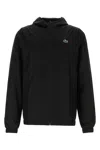 Lacoste Hooded Jacket Elastic Cuffs In Black