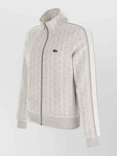 Lacoste Jacquard Lightweight Jacket In Gray