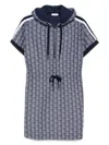 Lacoste Jacquard Monogram Dress In Blue