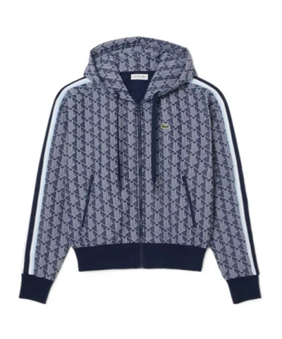 LACOSTE LACOSTE JACQUARD MONOGRAM HOODIE