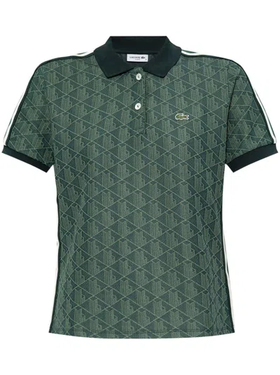 Lacoste Monogram-jacquard T-shirt In Green