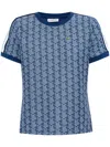 Lacoste Jacquard Monogram T-shirt In Blue
