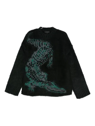 Lacoste Jacquard Sweater In Black