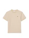 Lacoste Jacquard-monogram T-shirt In Neutral