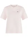 Lacoste Jersey-texture T-shirt In Pink