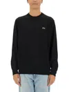 Lacoste Pullover In Cotone Nero In Black