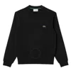 Lacoste Black Zip-up High-neck Sweatshirt In Black