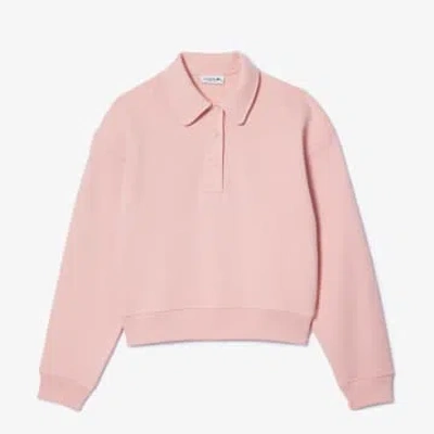 Lacoste Jogger  Sweatshirt With Pole Neck And Embroidery In Pink