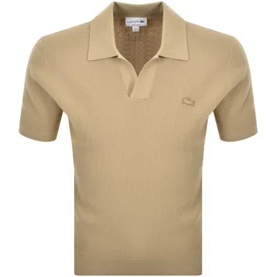 Lacoste Johnny Collar Knit Sweater Tan Brown