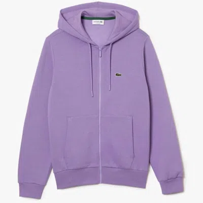 Lacoste Kangaroo Pocket Color-blocked Hoodie In Purple