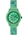 LACOSTE KID'S GREEN PRINTED SILICONE STRAP WATCH 33MM
