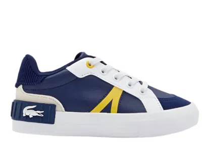 Lacoste Kid's L004 223 3 Cuj Sneaker In Navy/yellow In Blue