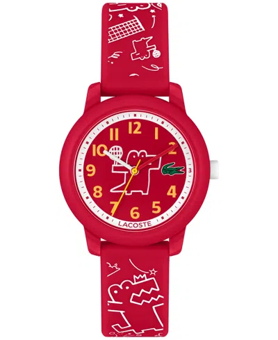 Lacoste Kid's Red Printed Silicone Strap Watch 33mm