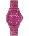 Lacoste Kid's Rider Pink Silicone Strap Watch, 36mm In Pink