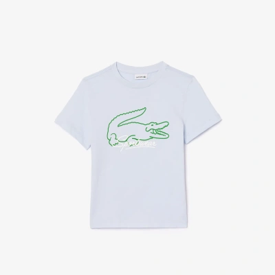 Lacoste Kids' Bright Croc Print Cotton T-shirt  - 6 Years In Blue