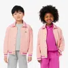 Lacoste Kids' Button-down Fleece Sweatshirt - 16 Years In Pink