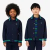 Lacoste Kids' Button-down Fleece Sweatshirt - 16 Years In Blue