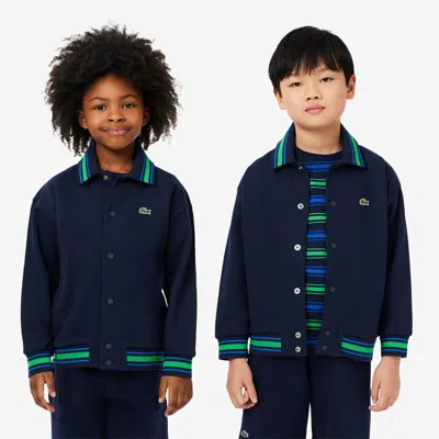 Lacoste Kids' Button-down Fleece Sweatshirt - 16 Years In Blue