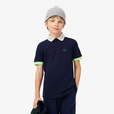 Lacoste Kids' Colorblock Piqué Polo - 8 Years In Blue