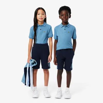 Lacoste Kids' Colorblock Fleece Shorts - 12 Years In Blue