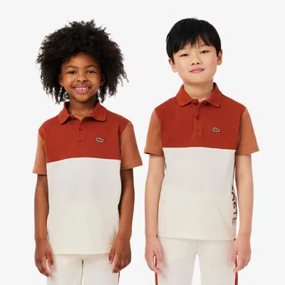 Lacoste Kids' Colorblock Petit Piqué Polo - 8 Years In Brown