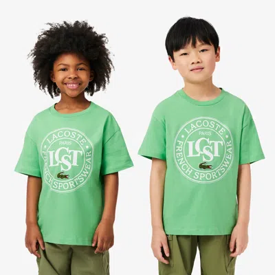 Lacoste Kids' Contrast Badge Cotton T-shirt - 10 Years In Green