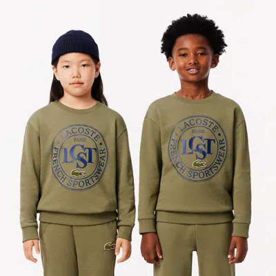 Lacoste Kids' Printed Crew Neck Sweatshirt - 12 Years In Green
