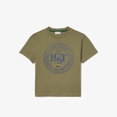 Lacoste Kids' Contrast Badge Cotton T-shirt - 2 Years In Green