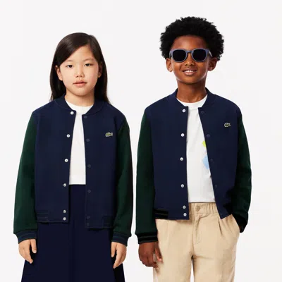 Lacoste Kids' Contrast Sleeve Fleece Bomber Jacket - 2 Years In Blue