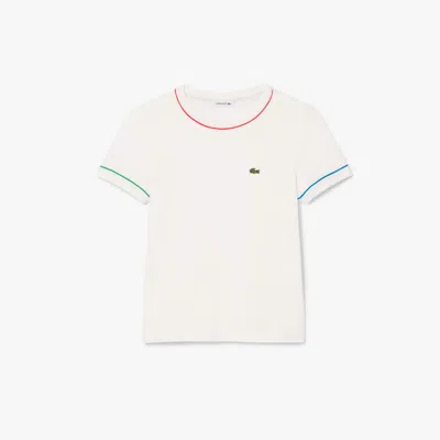 Lacoste Kids' Contrast Trim Cotton T-shirt - 6 Years In White