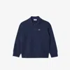 Lacoste Kids' Cotton And Wool Blend Long Sleeve Polo - 5 Years In Blue