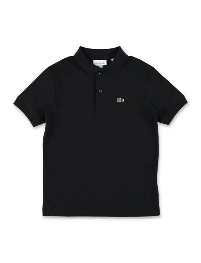 Lacoste Kids Cotton Petit Piqué Polo In Black