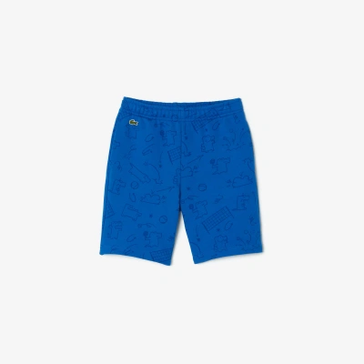 Lacoste Kids' Croc Motif Fleece Shorts - 5 Years In Blue
