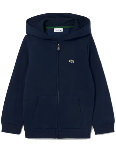 Lacoste Kids Fleece Sweatshirt In Blue
