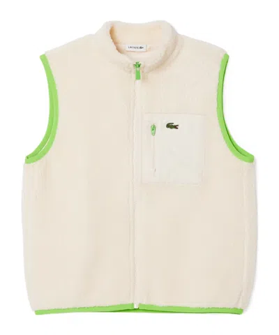 Lacoste Kids' Fleece Vest In Neutral