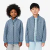 Lacoste Kids' High-neck Zip-up Paris Monogram Sweatshirt - 16 Years In Blue