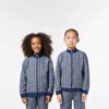 Lacoste Kids' High-neck Zip-up Paris Monogram Sweatshirt - 5 Years In Blue