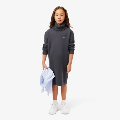 Lacoste Kids' Knit Turtleneck Dress  - 8 Years In Grey