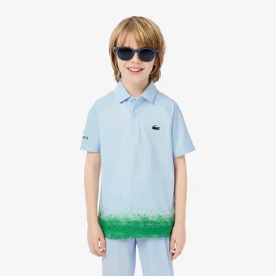 Lacoste Kids'  X Daniil Medvedev Stretch Jersey Polo - 12 Years In Blue