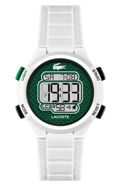 Lacoste Lc33 Silicone Strap Watch, 34mm In Green