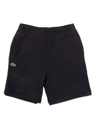 Lacoste Kids Lcb Core French Terry Shorts In Black