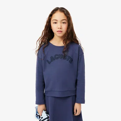 Lacoste Kids' Long Sleeve Branded Cotton T-shirt - 14 Years In Purple