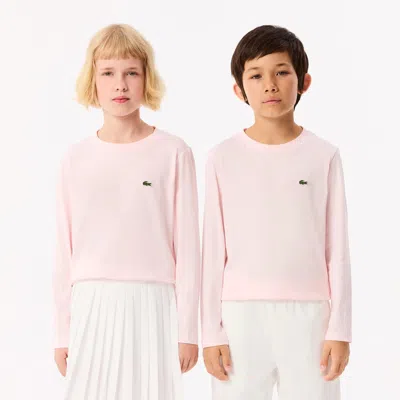 Lacoste Kids' Long Sleeve Cotton T-shirt  - 10 Years In Pink