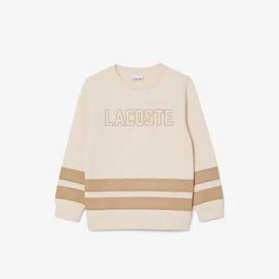 Lacoste Kids' Mesh Panel Fleece Sweatshirt - 14 Years In Neutral
