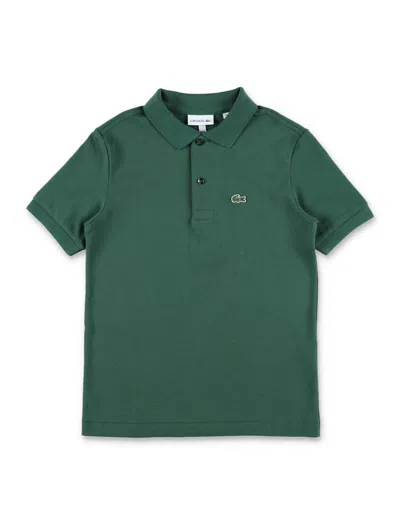 Lacoste Kids' Mini Polo In Soft Piqué Cotton In Green