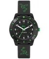 Lacoste Kids Mini Tennis Black Silicone Strap Watch 34.5mm In Black